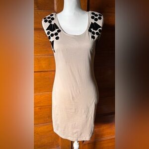H&M Beige Mini Dress with Black Details
